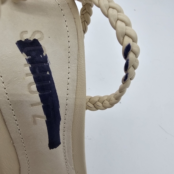 NWOB SCHUTZ Jada Braided Ankle Tie SandalEGG SHELL, Size 5.5 New with defect - Picture 6 of 9